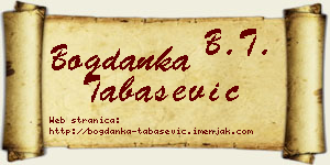 Bogdanka Tabašević vizit kartica